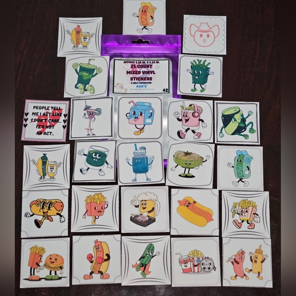 25 Count Mixed Vinyl Stickers - Picture 3 of 3